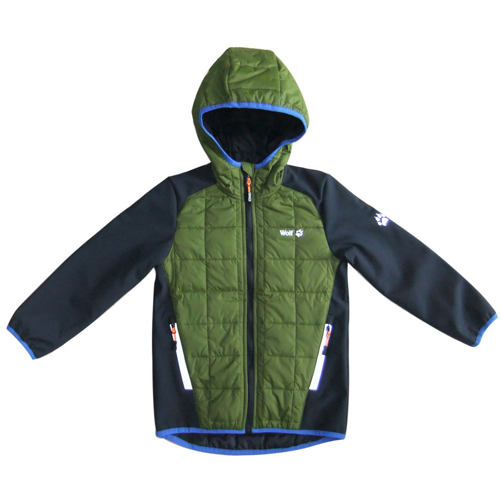 Detská odevná zimná vonkajšia bunda s reflexným zipsom