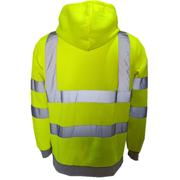 Prometno varnostna delovna oblačila, visoko vidni puloverji s kapuco za odrasle