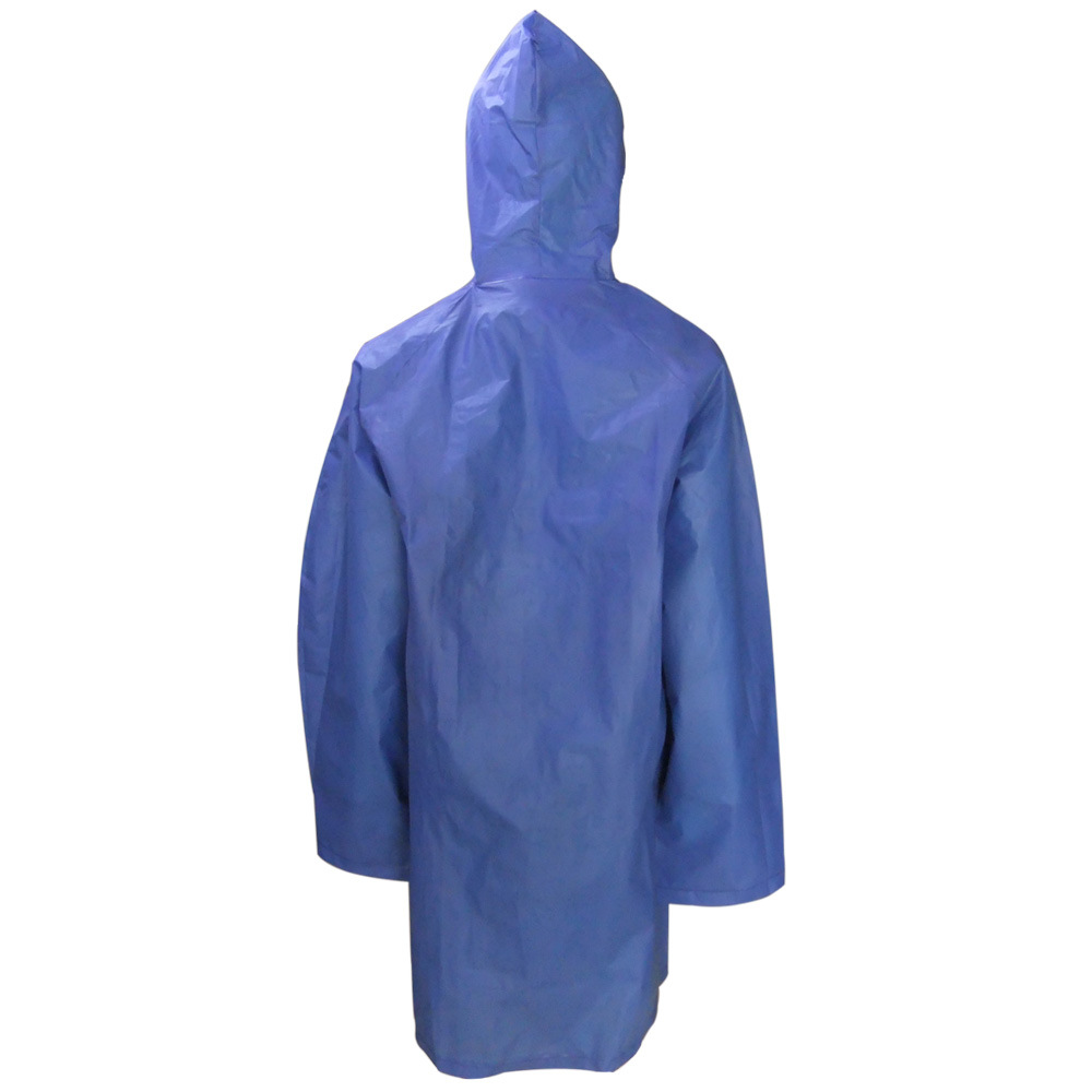 เสื้อกันฝน PVC ยาวสีน้ำเงินสำหรับผู้ใหญ่โดยโรงงานในจีน