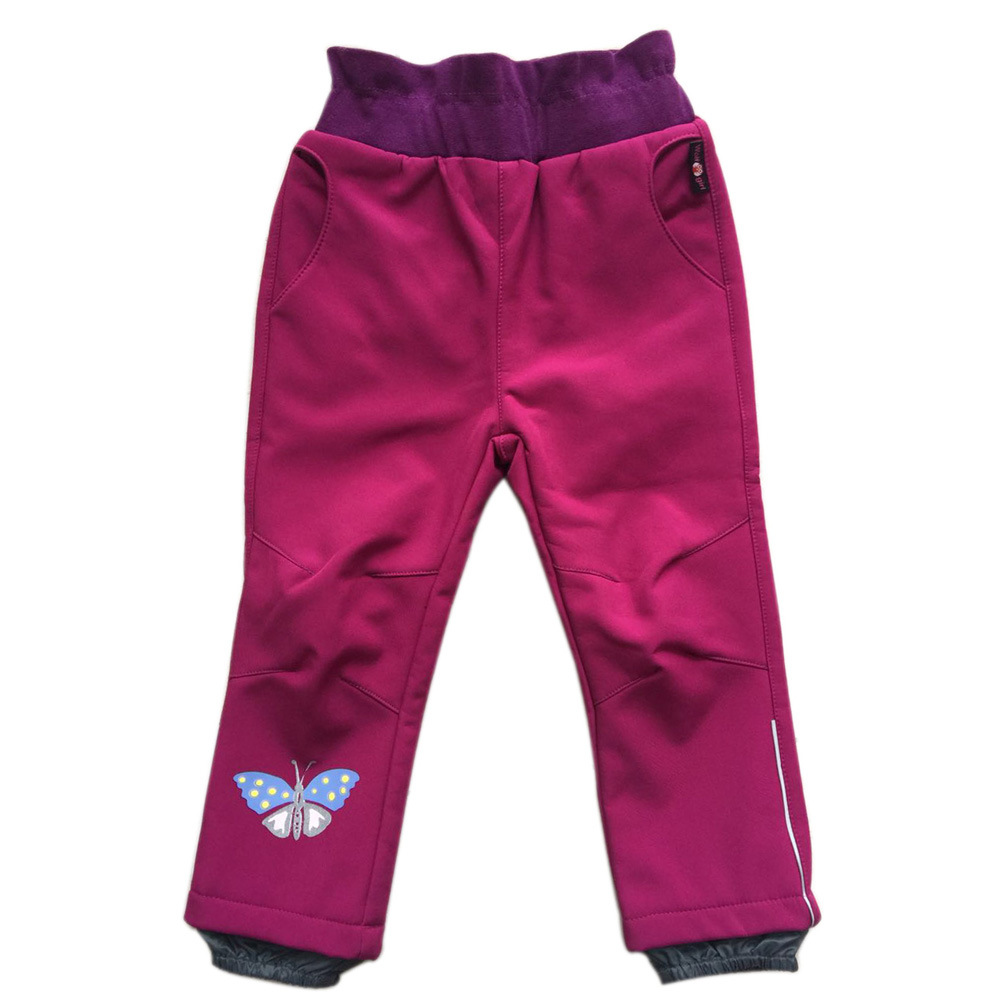 Vysoké športové softshellové dievčenské outdoorové nohavice / nohavice Vodotesná priedušná turistická dráha pre malé deti