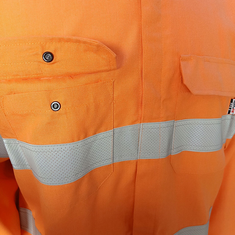 Ropa de trabajo reflectante de alta visibilidad, camisas de trabajo de algodón con cinta reflectante de 3m, uniforme de personal de seguridad de 2 tonos de contraste