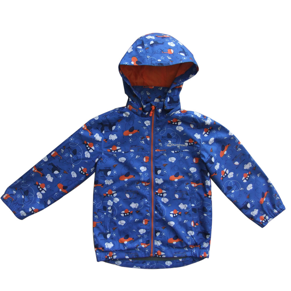 Hübsch bedruckte Softshell-Jacke für Kinder mit Flugzeugmuster