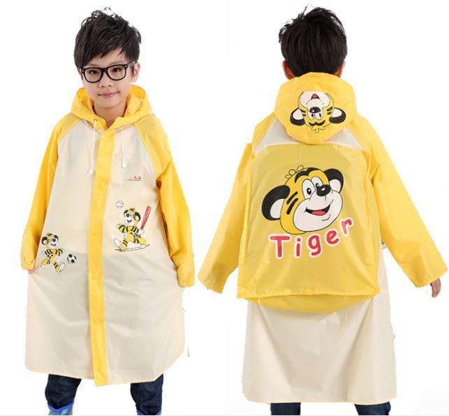 Hot Sell Fashion ප්ලාස්ටික් Rainsuit PVC Hooded Children Raincoat ළමුන් සඳහා