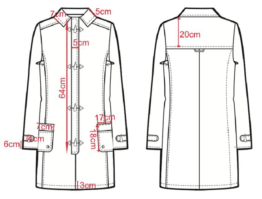 Imiteret læderfrakke PU-læderregnfrakke til kvinder