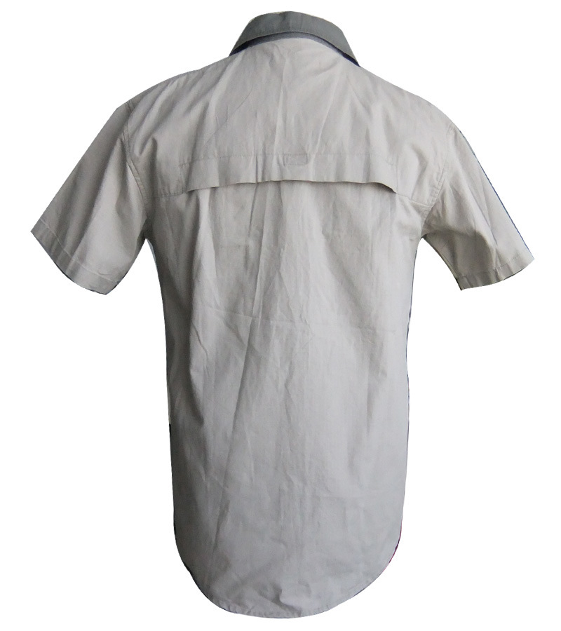 Camisa de vestir de traballo de manga curta para home