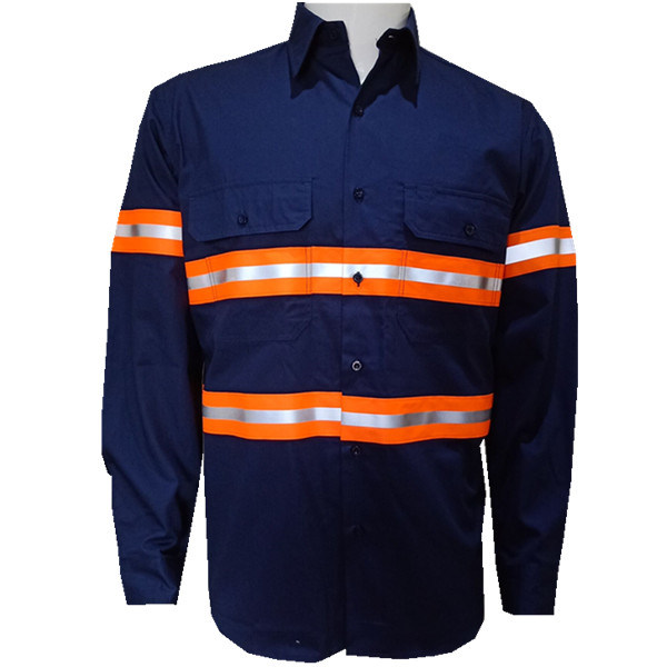 Vestuário de trabalho reflexivo de alta visibilidade Camisa de trabalho com broca de algodão de 2 tons