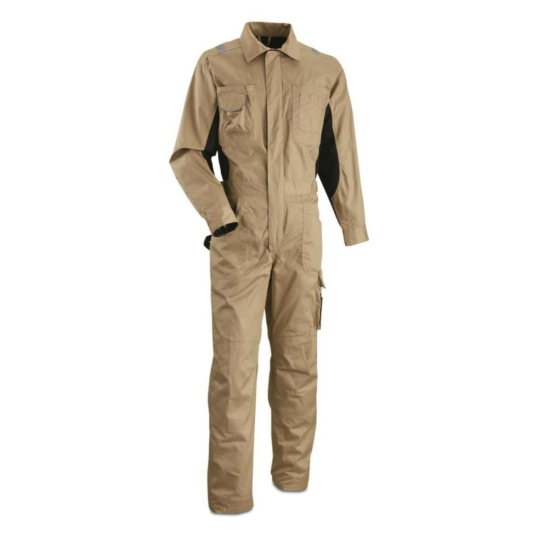 Khaki and Black Cheap Suits Work Uniforms Overalls