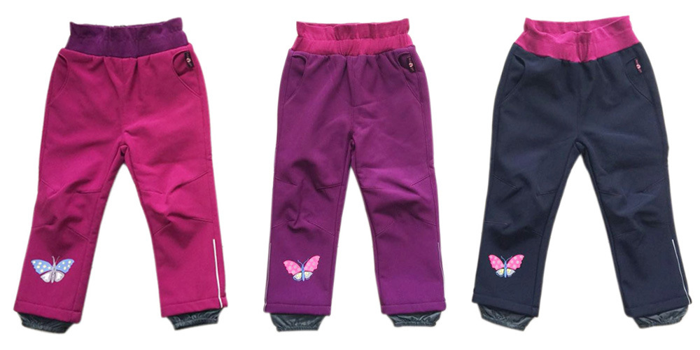 Водонепроникні дихаючі пішохідні штани для дівчаток із високим спортивним покриттям Softshell