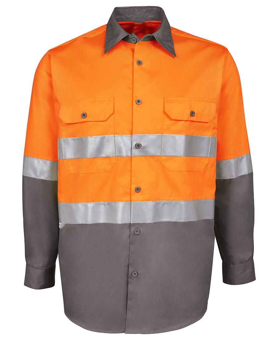 Baju Seragam Keselamatan Pakaian Kerja Lengan Panjang Lelaki dengan Butang