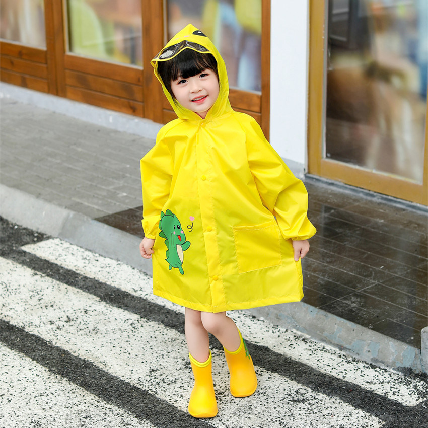 Stíl Nua Éicea-chairdiúil mórdhíola uiscedhíonach Leanaí Cartún Poncho Lovely Baju Hujan Raincoat for Kids