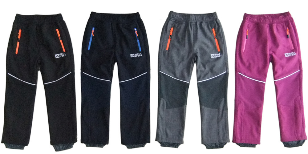 Водоотпорне панталоне за децу на отвореном, одећа од флиса, Софтсхелл спортске панталоне