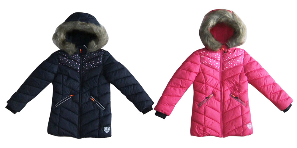 Xhaketë e mbushur pallto pambuku dimërore për fëmijë me kapuç