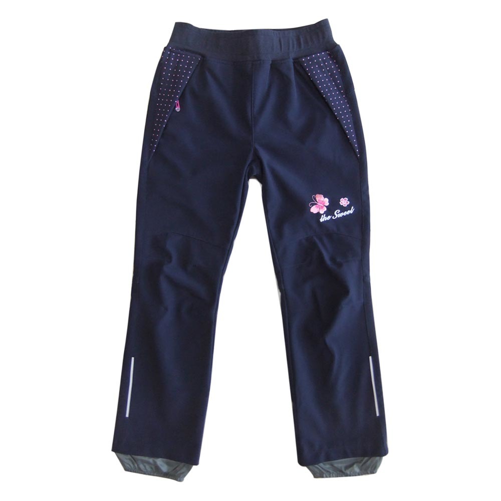 Dětské větruodolné kalhoty s výšivkou Sportovní oděv Neformální oblečení
