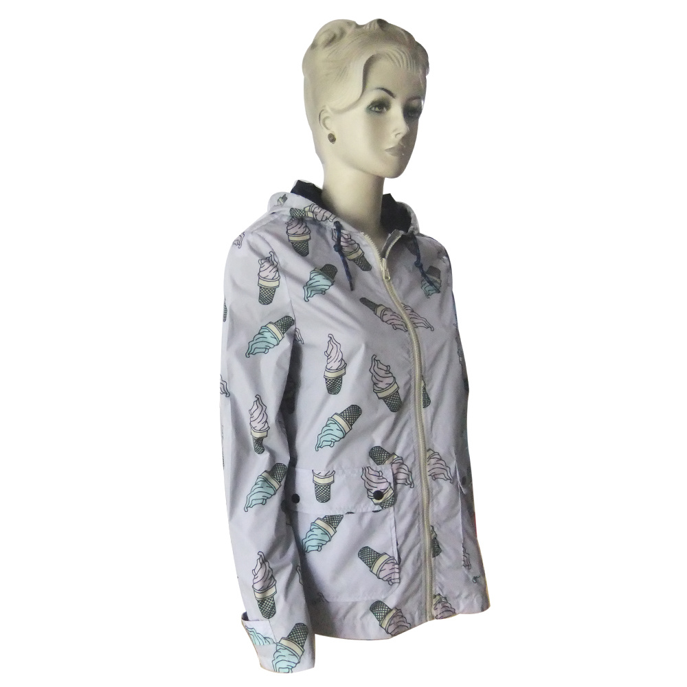 Astarlı, Suya Dayanıklı Kadınlar için Rüzgarlık Polyester Ceket