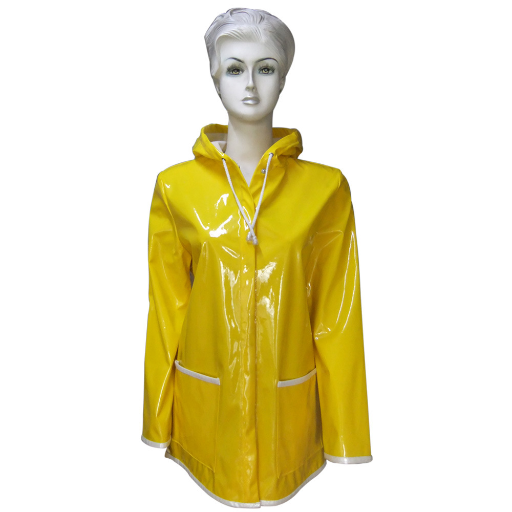 महिलाहरूको लागि PU छाला वर्षा जैकेट वर्षा कोट