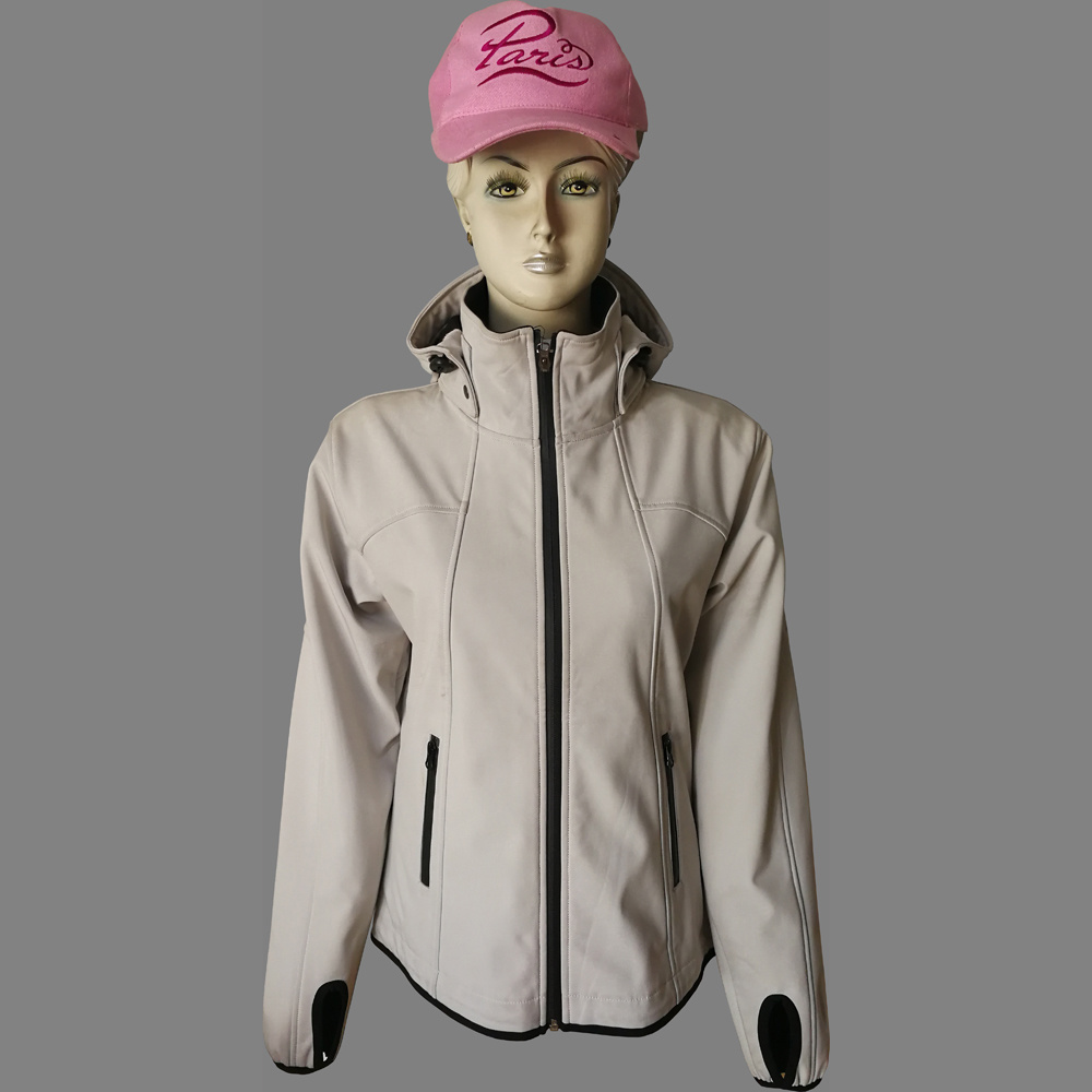 विंडप्रूफ आउटडोर वियर शीतकालीन कपड़ों के साथ वयस्क सॉफ़्टशेल जैकेट
