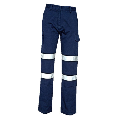 Pantalon de travail en tissu confortable multi-poches avec bande réfléchissante
