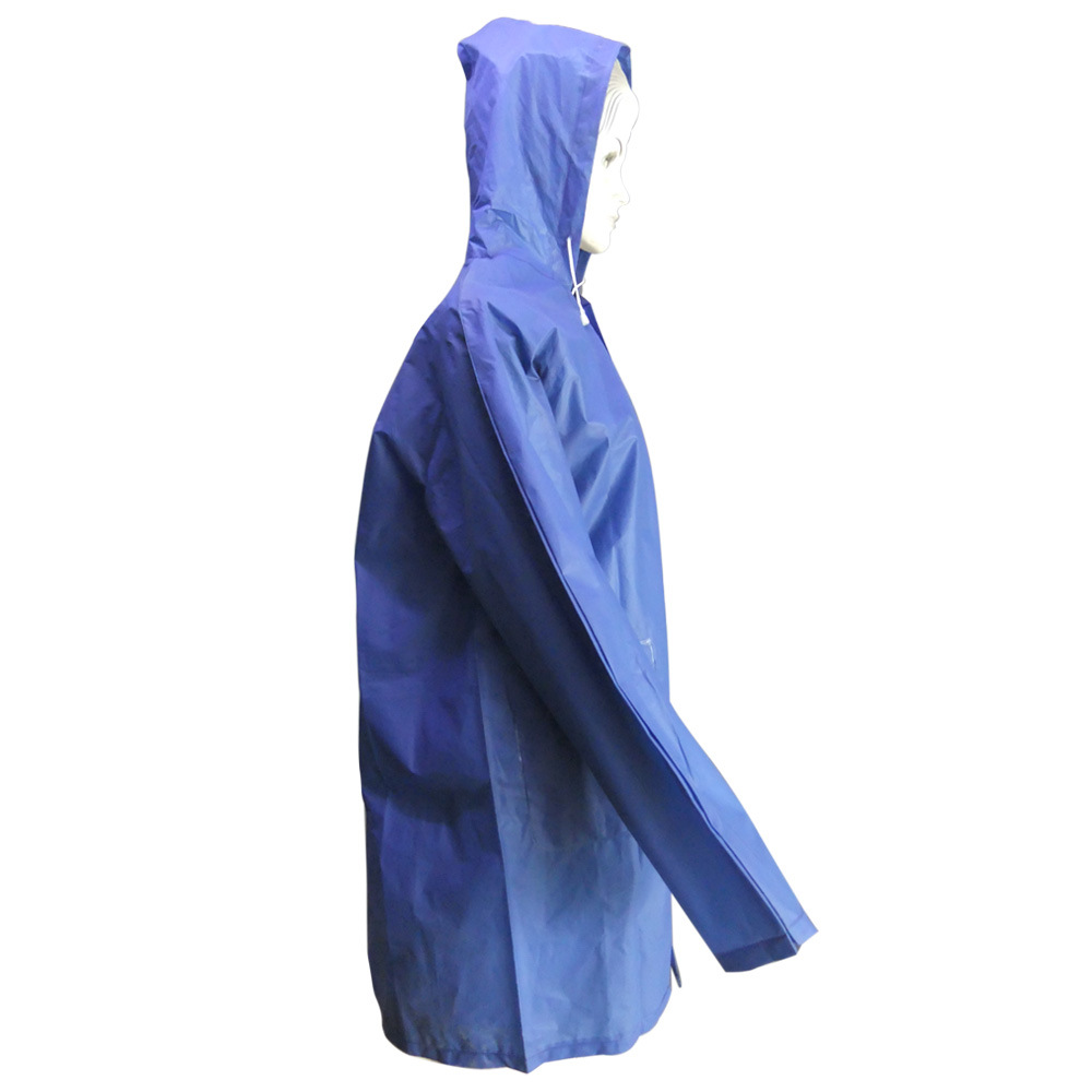 Panjang Blue Rainwear PVC Jas Hujan pikeun Dewasa ku Cina Factory