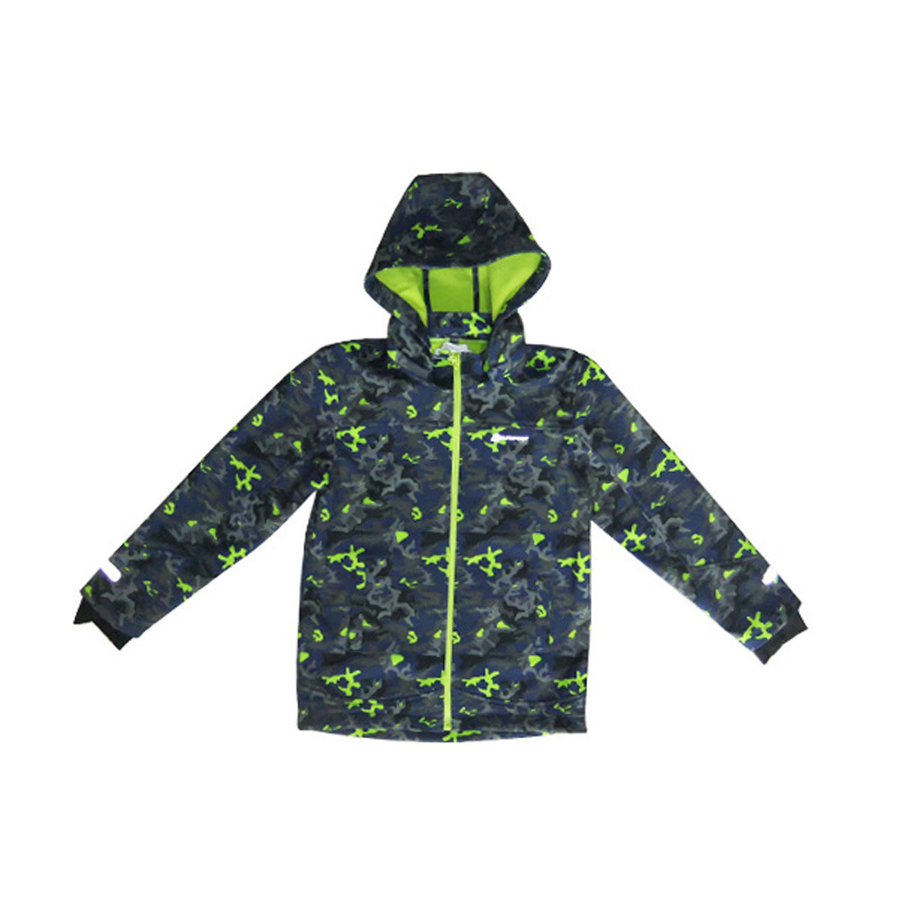 Softshell Jacket Waterproof Breathable ສີ Camo ສໍາລັບເດັກນ້ອຍ