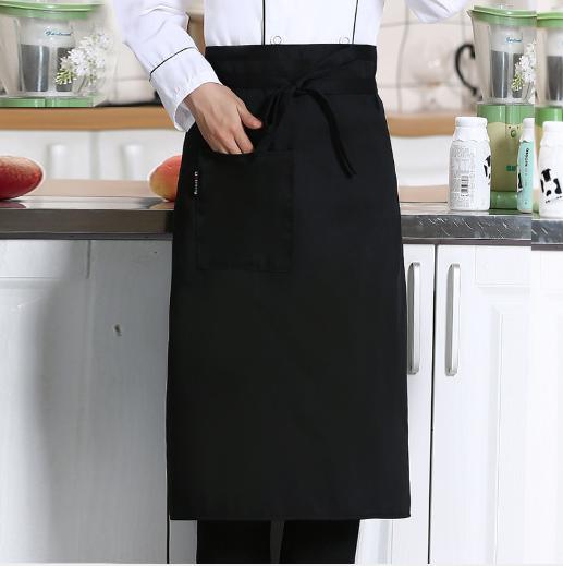 Logo Custom Kitchen Chef Apron Cotton with Pocket Illustration Design in Stock Fast Shipping Promotion Gift