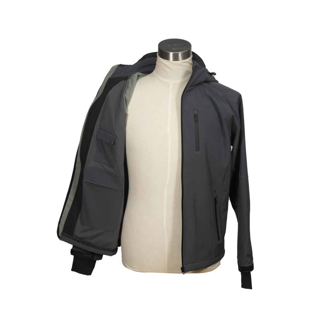 내구성이 뛰어난 재활용 폴리에스테르 방수 적층 4way 스트레치 소프트쉘 패브릭 야외 재킷
