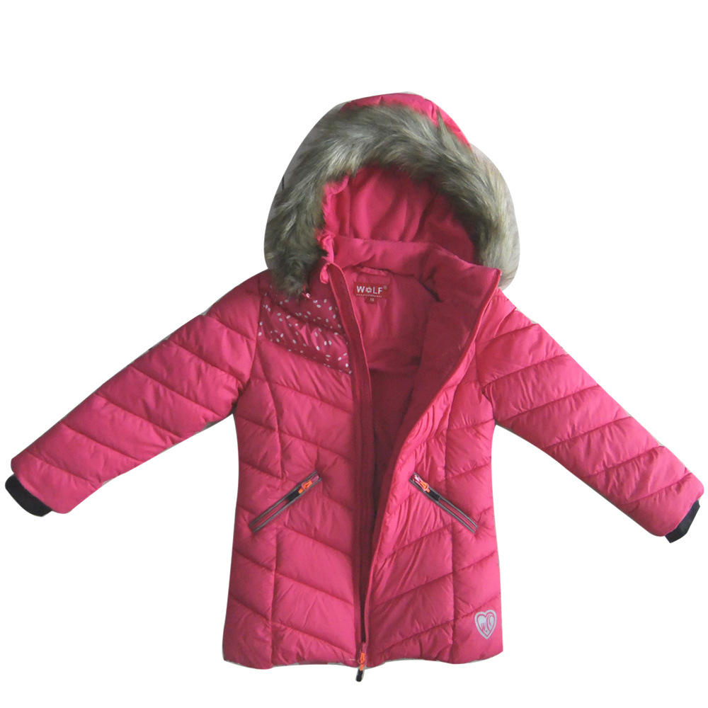 Podstavljena dječja zimska pamučna jakna s kapuljačom