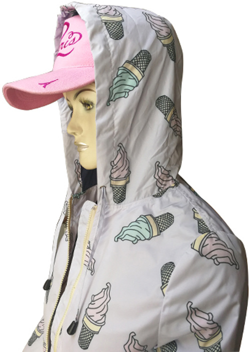 Windjas polyester jas voor dames met voering, waterbestendig