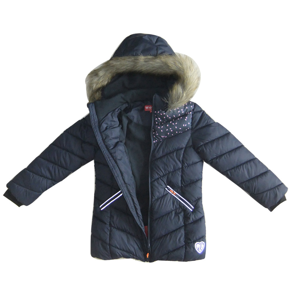 Vatovaná bunda Detská zimná bavlnená bunda s kapucňou