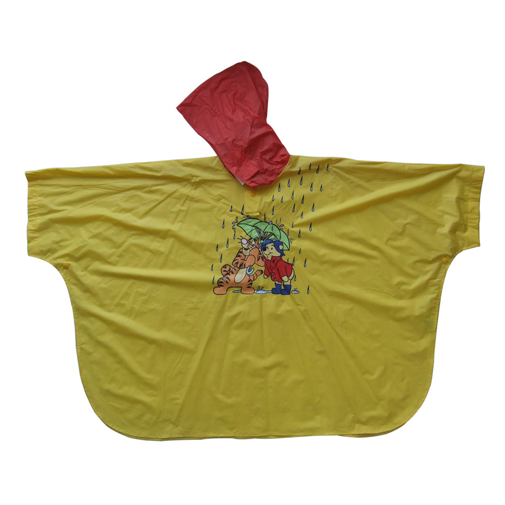 Poncho de pluie pour enfants, vêtements de pluie jaunes