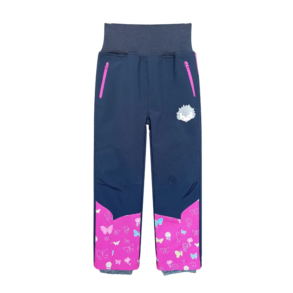 Girls&#039; High-Waisted Ribbed Outdoor Softshell Pants