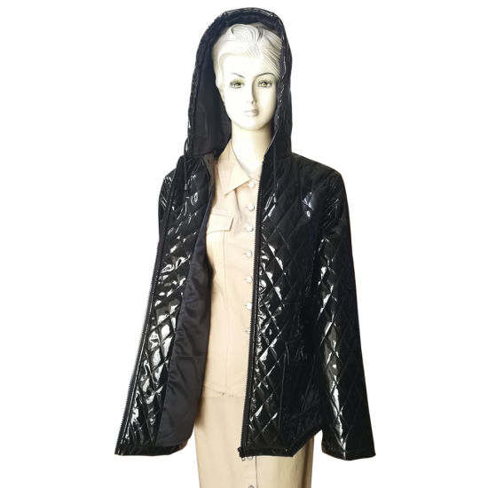 Women PU Leather Rainwear Jacket
