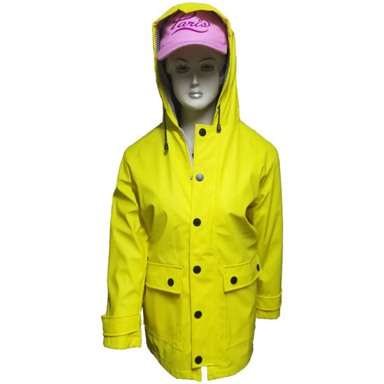 PU Leather Raincoat for Women with Water Resistant and with Tricot Linning Featured Image