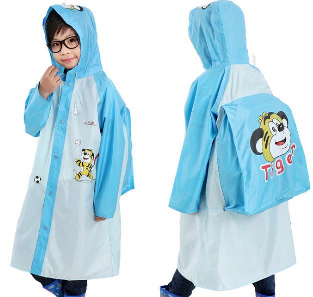 Promotional Custom Thick EVA Blue Kids Children's Cartoon Raincoat Waterproof for Kids
