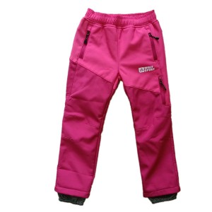 OEM Wholesale Outdoor Hiking Trousers Kids Windproof Softshell Pants