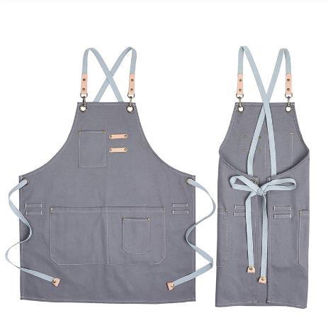 Wholesale High Quality Vintage Household Washed Canvas Work Apron Custom Logo Aprons with Pocket