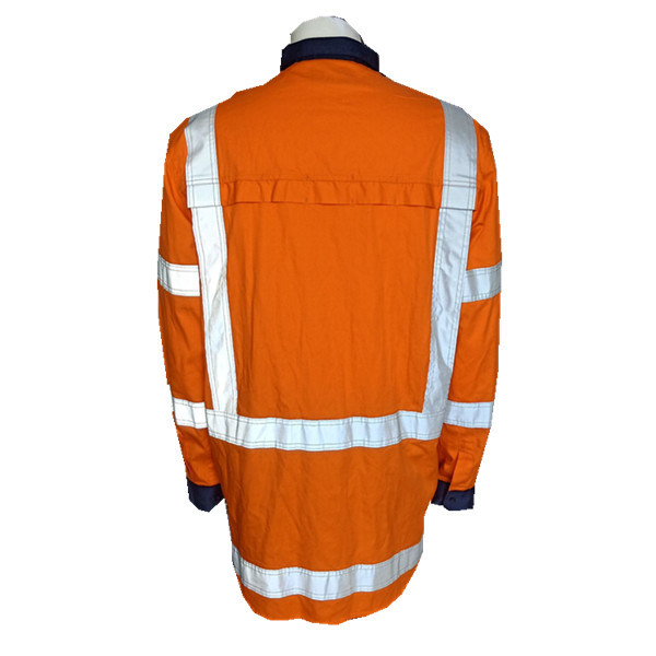 Workwear Protective Safety 100% Cotton Hi Vis Shirts Work Uniform for Safety