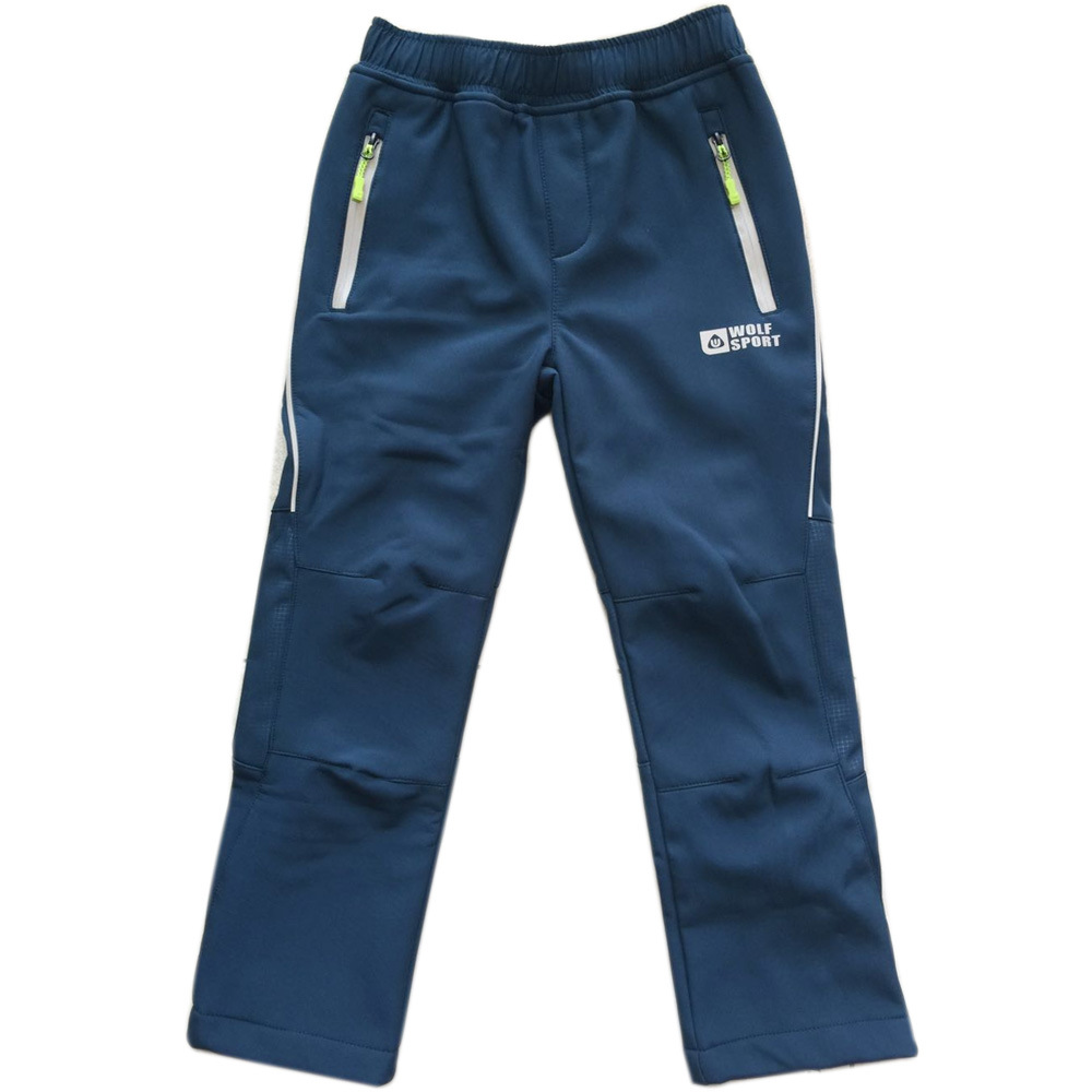 Child Outdoor Waterproof Apparel Boy Fleece Lined Clothes Soft-Shell Sport Pants