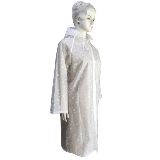 Long TPU/Polyester Waterproof Raincoat for Women