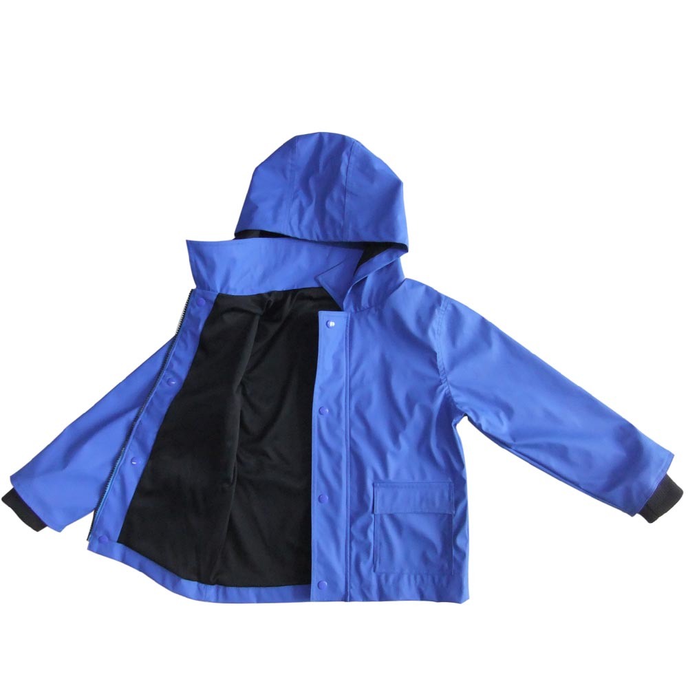 Rain Jacket PU Coat Waterproof with Warm Fleece