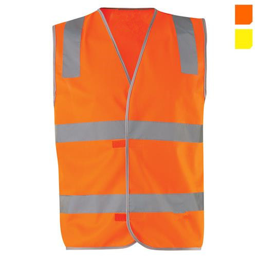 Fluorescent Reflective Workwear Vest for Unisex Adults