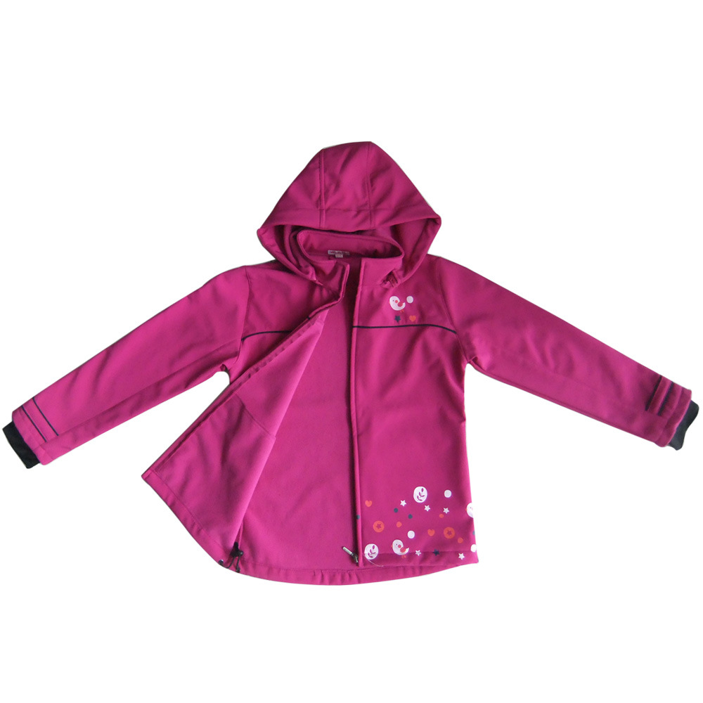 Pink Pretty Softshell Coat with Water-Resistant and Windproof