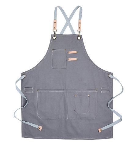 Wholesale High Quality Vintage Household Washed Canvas Work Apron Custom Logo Aprons with Pocket