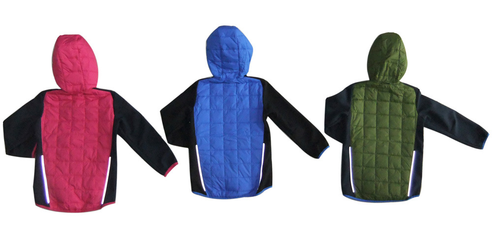 Children's Apparel Winter Coat Outdoor Jacket with Refective Zipper