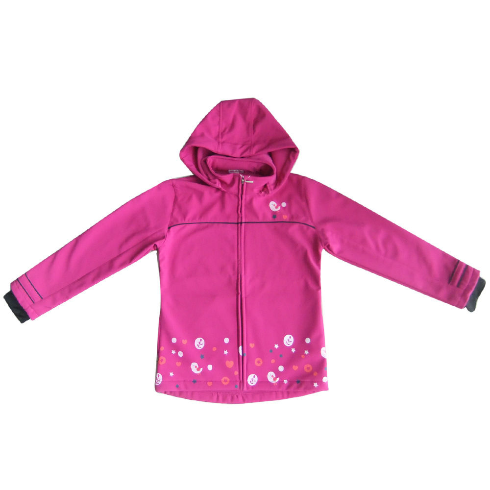 Pink Pretty Softshell Coat with Water-Resistant and Windproof