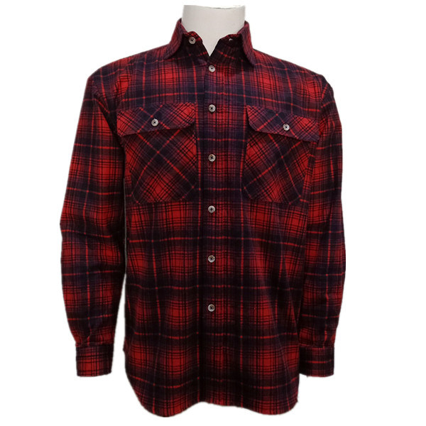 Custom 100% Cotton Plaid Flannel Casual Design Men's Shirts Long Sleeve